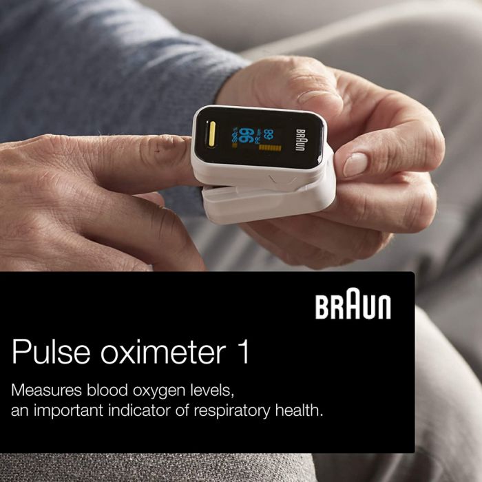 Braun Pulse Oximeter 1 SpO2 Heart Rate Blood Oxygen Saturation Finger PR Monitor - οξυμετρο κυπροσ