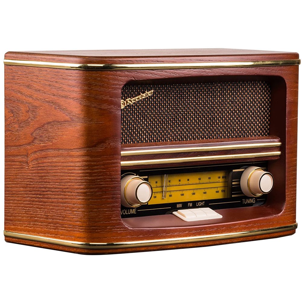 Roadstar Vintage Style HRA-1500/N Home FM/MW Wooden Radio - Retro Επιτραπέζιο Ραδιόφωνο Ρεύματος Καφέ - vintage retro radio cyprus