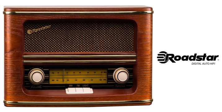 Roadstar Vintage Style HRA-1500/N Home FM/MW Wooden Radio - Retro Επιτραπέζιο Ραδιόφωνο Ρεύματος Καφέ - vintage retro radio cyprus