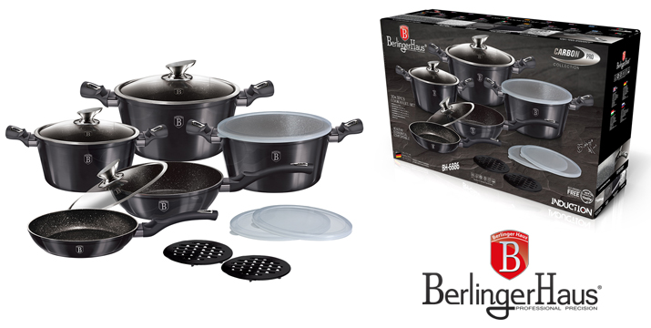 13-Piece Cookware Set Berlinger Haus BH-6886 Carbon Pro Edition - cookware cyprus - whatson cyprus - whats new cyprus